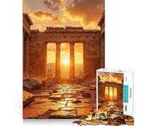 Ancient Ruins at Sunset Jigsaw Puzzle 1000 Piece Focus Boost Fun Advanced Laser Cutting Tech Travel-friendly Brain Game Gift (38x52cm)