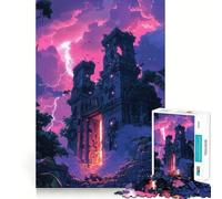 Ancient Ruins at Sunset Jigsaw Puzzles for Teenagers 1000 Mental Fun Game Clean Seamless Connection Engaging Way to Pass Free Hours (50x75cm)
