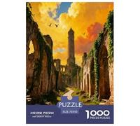 Ancient Ruins & Golden Sky 1000 Piece Jigsaw Puzzles Impossible Hard Challenge Modern Paisaje Classic Educational Games for The Whole Gifts for Women Men 70x50cm/1000pcs