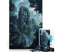 Ancient Ruins in Jungle Adult Jigsaw1000 Pieces Memory Skill Fun Stable Fit No Shifting Parts Compact Fun for Family Game Time (38x26cm)