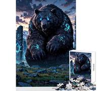Ancient Rune Bear︰ Guardian of The Mystic Stones 1000 Piece Jigsaw Puzzles for Adults Improve Overall Mental Performance Mindful Soothing Leisure Game (38x52cm)