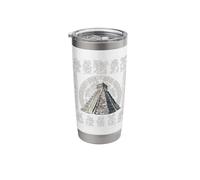 Ancient Sacred Mayan Aztec Calendar Pyramid Geometry Stainless Steel Insulated Tumbler