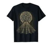 Ancient Sacred Mayan Aztec Calendar Pyramid Geometry T-Shirt