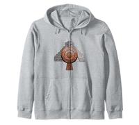 Ancient Sacred Mayan Aztec Calendar Pyramid Geometry Zip Hoodie