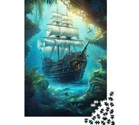 Ancient Sail Ship 1000 Piece Jigsaw Puzzle Paper Puzzle Game for Adults Underwater Exploration Focused Leisure Home Decor Gift 38x26cm/1000pcs