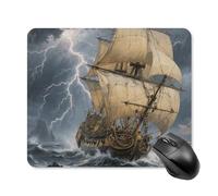 Ancient Sailing Ship in Storm Mouse Pad 25 * 30cm - Non-Slip Rubber Base Mouse Mat Portable Square Desk Mat for Office, Laptop, Travel, Wireless Mice Mats - Waterproof & Durable Design