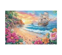 Ancient Sailing Ship Sea View 1000 Piece Jigsaw Puzzle for Adults Weekend Hobby Creative Challenge No Duplicate Pieces Ideal Retirement Gift 1000 PCS