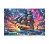 Ancient Sailing Ship Sea View 1000 Piece Jigsaw Puzzle for Adults Winter Evening Activity Cozy Relaxation Detailed Artwork Ideal Housewarming Gift 1000 PCS