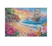 Ancient Sailing Ship Sea View 300 Piece Jigsaw Puzzle for Adults Date Night Activity Couple Bonding Beautiful Design Ideal Anniversary Present 300 PCS