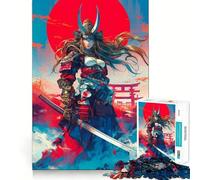 Ancient Samurai Heroine Adult Jigsaw1000 Pieces Memory Skill Fun Stable Fit No Shifting Parts Compact Fun for Family Game Time (50x75cm)