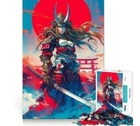 Ancient Samurai Heroine Adult Jigsaw1000 Pieces Mental Recall Game High Accuracy Cutting Craft Quiet Time Mind Exercise at Home (38x26cm)