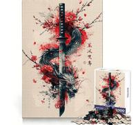 Ancient Samurai Katana Teenagers 1000 Pieces Puzzle Recall Power Restful Pleasure Precise Edges Bday Surprise (38x52cm)