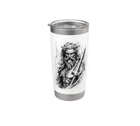 Ancient Sea God Trident Mythic Warrior Poseidon Art Stainless Steel Insulated Tumbler