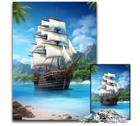 Ancient Ship Jigsaw Puzzles for Adults 1000 Puzzles for Adults Perfect for Birthday Christmas 1000 PCS(75x50cm)