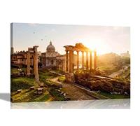 Ancient Site in Rome Italy City Canvas Wall Art Pictures Stretched and Framed Home Office Bedroom Prints Cityscape Photos 101 x 76cm (40 x 30 inches)