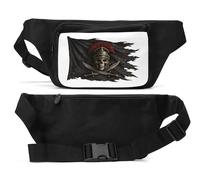 Ancient Skull and Crossed Swords Unisex Waist Bag Black