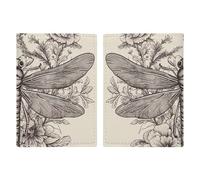 Ancient Skull And Flowers Passport Wallet Travel Passport Holder Pu Passport Cover Slim Card Case Cover for Women Men Leather Holder Case Travelling Essentials, Hand drawn floral dragonfly,
