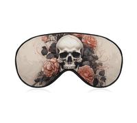 Ancient Skull and Flowers Sleep Mask for Women Men, Soft Eye Mask with Adjustable Strap for Sleeping, Light Blocking Travel Blindfold for Nap Comfortable Eye Cover for Home Office