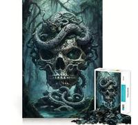 Ancient Skull Snake Symbol Jigsaw Puzzles for Teenagers 1000 Mental Fun Game Clean Seamless Connection Engaging Way to Pass Free Hours (38x52cm)