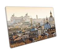 Ancient skyline of Rome City buildings Italy landmark Ready to Hang Canvas Wall Art Print On Canvas Picture For Home Office Decor 76x51cm (30x20In)