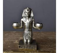 Ancient Statue Egyptian Pharaoh Eagle God Thoth Mythological God Dining Table Figurine Retro Fireplace Statuette Sculpture Home Decoration Ornament Resin Candle Holder,B Art collection