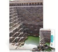 Ancient Stepwell Architecture 1000-piece Jigsaw Puzzles Brain Fun Training Seamless Fit Precise Pieces Fascinating Hobby for Idle Moments (38x26cm)