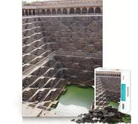Ancient Stepwell Architecture Jigsaw Puzzle1000 Pieces Brain Boosting Play Zero Gap Cozy Indoor Entertainment for All (50x75cm)