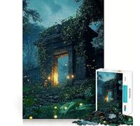 Ancient Stone Gateway 1000 Pieces Puzzles for Adults Mind Exercise Play Precision Cut Smooth Edges Relaxing Indoor Group Activity (38x26cm)