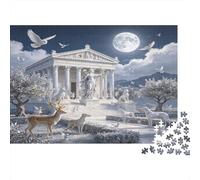 Ancient Stone Temple 1000 Piece Jigsaw Puzzle Paper for Adults Night Forest Scene Relaxation Focus Home Decor 70x50cm/1000pcs