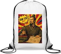 Ancient Strategy and Military Wisdom Gym Sack Casual Drawstring Bag White