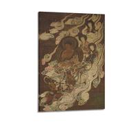 Ancient Style Buddha And Deities On Clouds Wall Art, Traditional Decor For Home And Meditation Space Artistic Wall Mural Modern Hanging Decor Poster16x24inch(40x60cm)