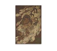 Ancient Style Buddha And Deities On Clouds Wall Art, Traditional Decor For Home And Meditation Space Artistic Wall Mural Modern Hanging Decor Poster20x30inch(50x75cm)
