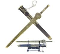 Ancient Style Xuanyuan Sword Letter Opener with Display Stand, Oriental Envelope Slitter, Retro Desk Decor & Gift for Asian Culture Enthusiasts & Collectors