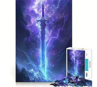 Ancient Sword 1000-piece Jigsaw Puzzles Think Exercise Game Tight Interlock No Gaps Interactive Brain Challenge for Home (38x26cm)