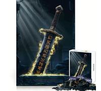 Ancient Sword in Ruins Jigsaw 1000 Pieces for Teenagers Cognitive Boost Slow Leisure Tight Lock Thoughtful Xmas (38x52cm)