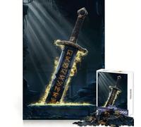 Ancient Sword in Ruins Jigsaw 1000 Pieces for Teenagers Cognitive Boost Slow Leisure Tight Lock Thoughtful Xmas (50x75cm)