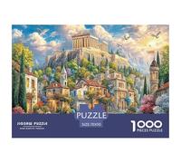 Ancient Temple 1000 Pc Puzzle Game for Men Women - Hillside Village Blooming Trees The Whole Family Activity Educational Game Challenge70x50cm/1000pcs