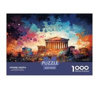 Ancient Temple 1000 Piece Jigsaw Puzzle Paper Puzzle Game for Adults Artistic Night Scene Home Decor Relaxation 70x50cm/1000pcs