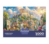 Ancient Temple 1000Piece JigsawPuzzlesGreek Village KidsforAdult Challenging Brainteasing Age12+byth HomeDecoration Uncover The Puzzle 52x38cm/1000pcs