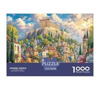 Ancient Temple Challenging & Brainteasing Puzzle: Greek Temple Village Below for Adults & Kids Age 12 Years Up 52x38cm/1000pcs