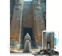 Ancient Temple Entrance Jigsaw Puzzles1000 Pieces Brain Recall Game Premium Laser Cut Quality Absorbing Activity for Quiet Nights (38x26cm)