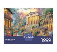 Ancient Temple Fantasy Town 1000pc Classic Jigsaw Puzzle Historical Art Jigsaw Puzzle Bundle Extra-Thick Cardboard Collector Mind Relaxation Travel Office Break Holiday 38x26cm/1000pc