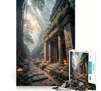 Ancient Temple in Misty Forest Adult Jigsaw1000 Pieces Mental Recall Game High Accuracy Cutting Craft Quiet Time Mind Exercise at Home (38x52cm)