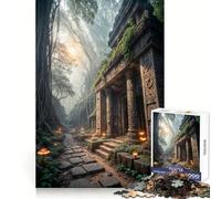 Ancient Temple in Misty Forest Jigsaw Puzzle 1000 Piece for Teenagers Clear Thinking Relaxing Pastime Firm Interlock Perfect Present (50x75cm)