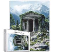 Ancient Temple in The Mountains 1000 Piece Jigsaw Puzzles for Adults Natural Erosion relics Art Puzzle Challenging Family Activity Games Colorful DIY Craft Puzzle for Home Decor Gifts 20×27 Inches