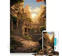 Ancient Temple Jigsaw Puzzle 1000 Piece Mental Exercise Fun Seamless Fit Precise Pieces Engaging Way to Pass Free Hours (38x52cm)