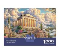 Ancient Temple Landscape 1000 Pieces Sturdy Cardboard Classic Jigsaw Puzzle Castle Art for Jigsaw Puzzle Collectors, Logic Skill Puzzle, Party Puzzle Game, Best Gift for Puzzle Lovers 52x38cm/1000pcs