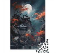 Ancient Temple Moonlight Jigsaw Puzzles for Adults Interesting Puzzles 1000 Jigsaws Impossible Puzzle for Adults Gifts 52x38cm/1000pcs