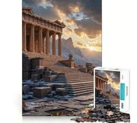 Ancient Temple Ruins at Sunset 1000 Piece Jigsaws for Adults Think Training Play Tight Lock No Loose Pieces Unique Gift for Stress Relief (38x52cm)