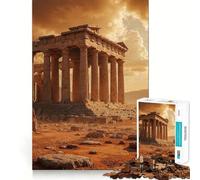 Ancient Temple Ruins at Sunset Jigsaw for Teenagers1000 Pieces Mental Boost Game Burr Free Clean Cut Pieces Easy to Learn Family Enjoyment (50x75cm)